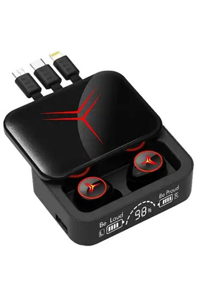 MACON M88 TWS True Wireless Bluetooth Earphone with mobile power bank and inbuilt 3 charging cables