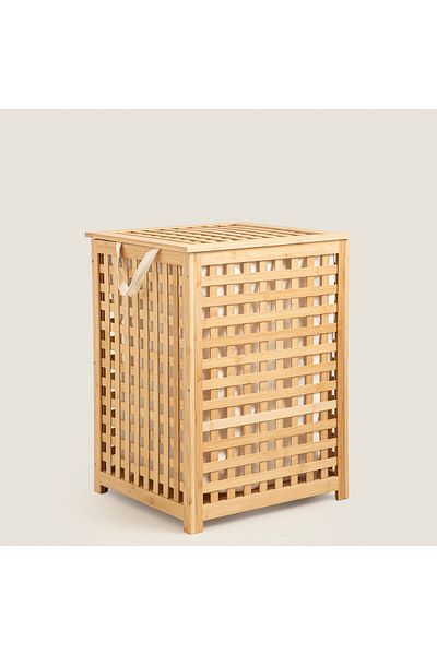 Chakra Bamboo Laundry Basket 58x40 Cm Natural