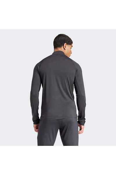 adidas Мъжки суитшърт с яка стойка, черен, с 1/4 цип Gym Bl