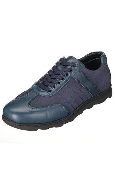 İriadam Cmp9560 Navy Blue Leather Large Size Comfortable Stylish Wide Mold Suspension Orthopedic Rubber Sole New