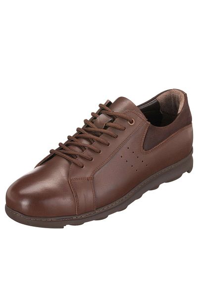 İriadam Gg8013 Brown Calf Leather Rubber Sole Comfortable Wide Fit Large Size 4 Seasons Men's Shoes