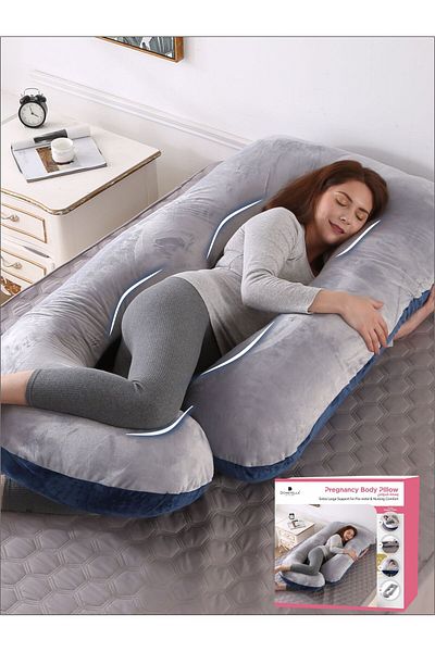 Donetella Pregnancy Pillow 58'' G-Shape – Maternity Body Support Pillow with Removable Cover