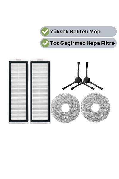 robotyedek Xiaomi X20 Max X20 Pro (Not Plus!) Compatible Replacement Hepa Filter Side Brush Mop-6 Pieces