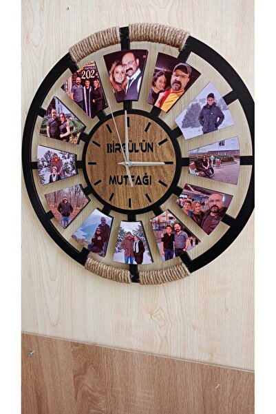 BekTek ÖĞRETMENLER GÜNÜNE ÖZEL 12 Resimli Kişiye Özel Ahşap Sessiz Duvar Saati-5 Mm(AÇIKLAMAYI OKUYUN)