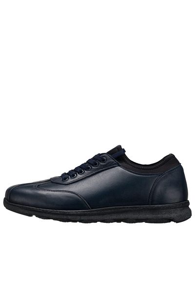 İriadam 45 - 46 - 47 - 48 -49 - 50 Ag1002 Navy Blue Large Size Calf Leather Comfortable Wide Fit Men's Boots