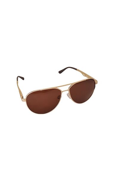 Globalport Retail Aviator men's sunglasses, polarized UV400, gold aluminum frame, brown lenses