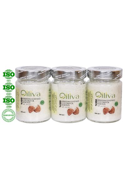 OILIVA GIDA SAN. VE DIŞ TİC. LTD. ŞTİ. Cold Pressed Coconut Oil 3 X Pcs 300ml