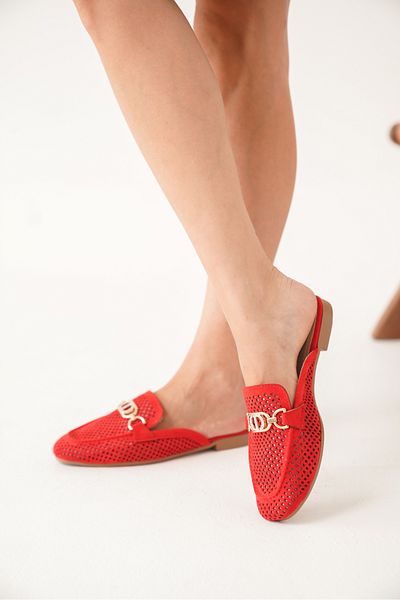 Artgoo Red Women's Daily Casual Hole Masculine Closed Front Rhinestone Daily Home Beach Slippers