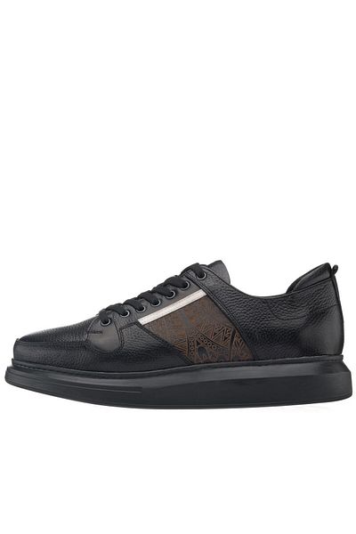 İriadam 45 - 46 - 47 - 48 -49 - 50 Kz4113 Black Large Size Calf Leather Comfortable Wide Fit Men's Sports Shoes