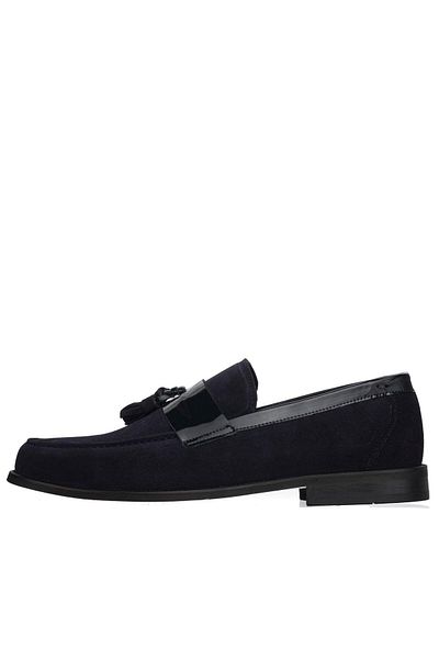 İriadam Kd0696 Navy Blue Suede Neolite Sole Top Quality Leather Large Size Men's Shoes