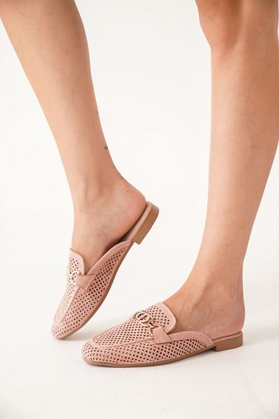 Artgoo Powder Pink Women's Daily Comfortable Hole Masculine Closed Front Stone Daily Home Beach Slippers