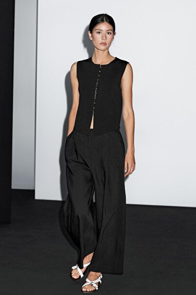 Massimo Dutti Düğme detaylı triko yelek