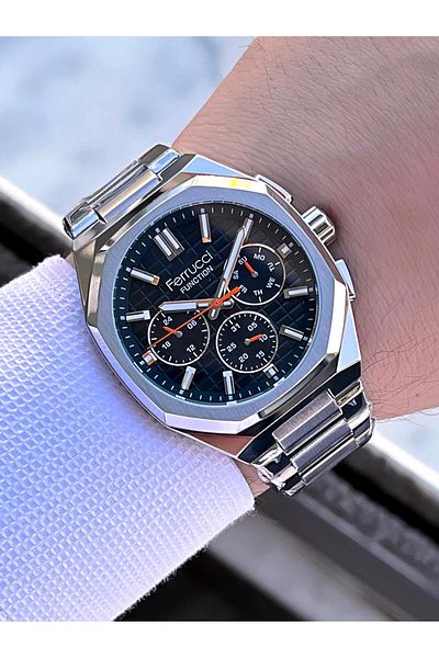 Ferrucci Special Boxed Groom's Watch 3 Atm Water Resistant Steel Cord Color Throw Does Not Blacken