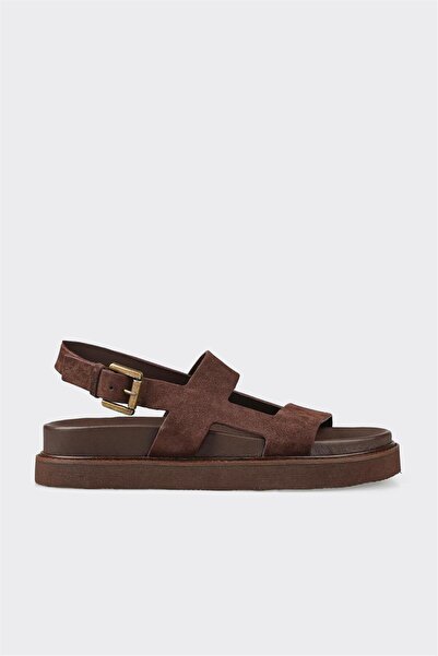 Elle Shoes Kahve Deri Kadın Sandalet
