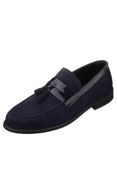 İriadam Kd0696 Navy Blue Suede Neolite Sole Top Quality Leather Large Size Men's Shoes