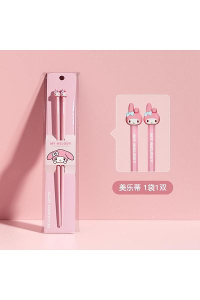 Miniso A Sanrio Hello Kitty Melody Cinnamoroll Alloy Chopsticks New Meal-sharing Special Non-slip Couple S.