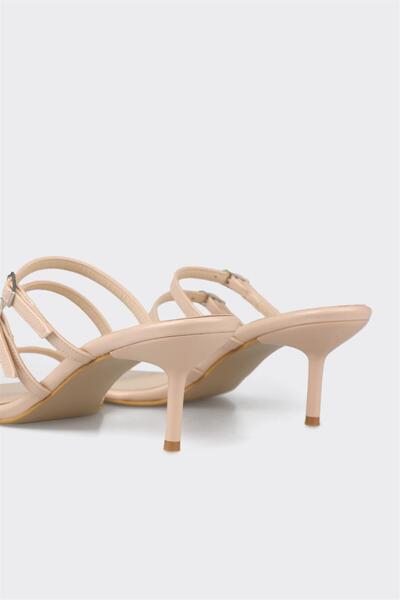 Elle Shoes Bej Kadın Topuklu Terlik