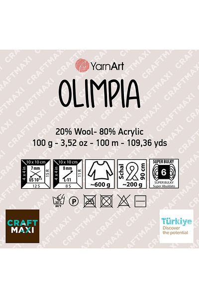 Yarnart Olimpia - Μαρμάρινο Χειροποίητο Πλεκτό Νήμα Ebruli-1407