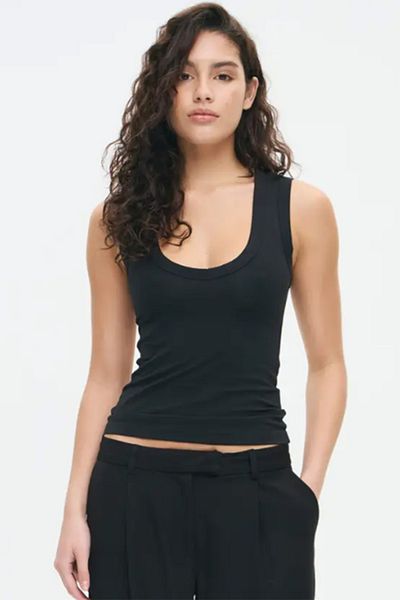 Madmext Black V-Neck Women's Undershirt Mg2292
