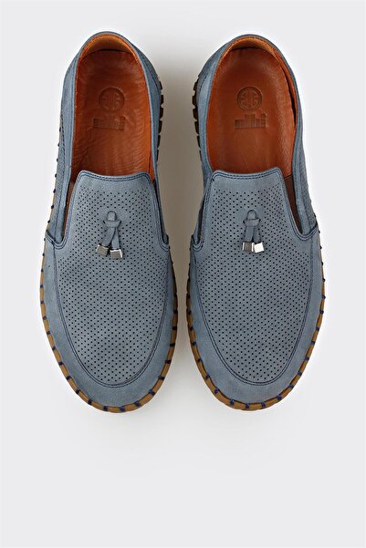 Elle Shoes Mavi Deri Erkek Günlük Ayakkabı