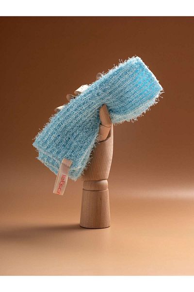 LET'SCRUB Super Flexible Blue Bath Loofah Suitable for All Skin Types Shower Loofah Unisex 20X30 cm