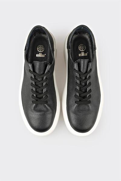 Elle Shoes Siyah Deri Erkek Günlük Ayakkabı