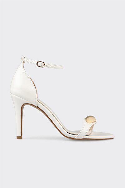 Elle Shoes Beyaz Kadın Topuklu Sandalet