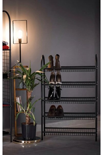 TOPRAK E-TİCARET Metal 5 Raflı Ayakkabılık Dekoratif Düzenleyici