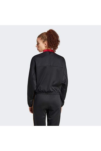 adidas Jachetă neagră cu gât rotund pentru femei Tiro Np