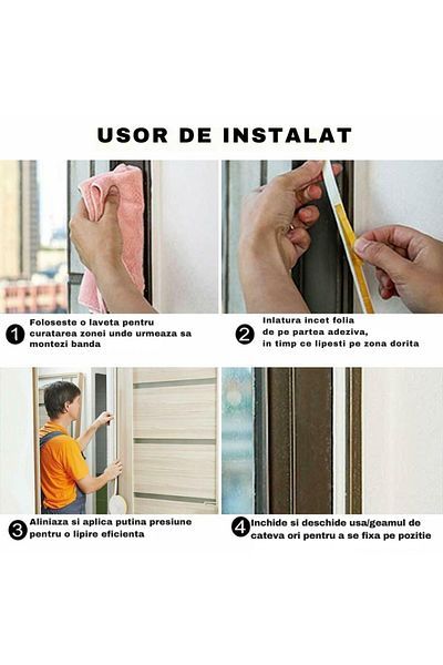 Zippi Self-Adhesive Tape for Sound and Thermal Insulation of Doors and Windows, 9 mm x 5.5 mm, Length 6M