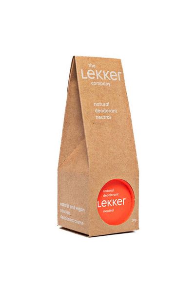 LEKKER Deodorant Crema Neutral, Natural, Vegan, Fara Aluminiu, 30g (Zero Plastic)