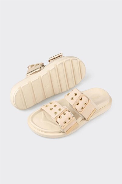 Elle Shoes Bej Kadın Düz Terlik