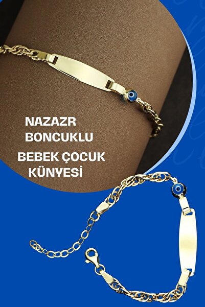 Hepimitu Bebek Çocuk Altın Künye Nazar Boncuklu