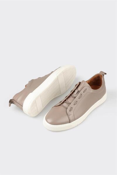 Elle Shoes Gri Deri Erkek Günlük Ayakkabı