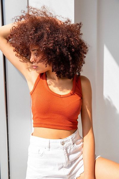 la & vetta Bluză Crop Top cu bretele din gresie