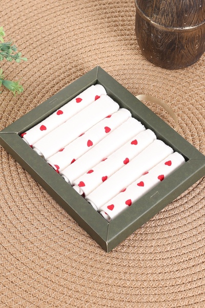 VaVbaby Set of 7 Baby Mouth Wipes – 100% Cotton, Soft and Absorbent with Small Hearts