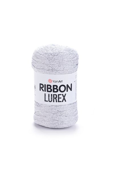 Yarnart Rıbbon Lurex - Glitter, Αξεσουάρ Χειροποίητο Πλεκτό Σχοινί Λευκό-ασημί Glitter-720