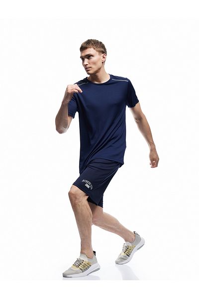 Koton Printed Sports Shorts with Tie-Up Waist