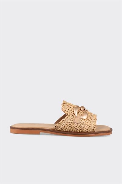 Elle Shoes Naturel Kadın Düz Terlik