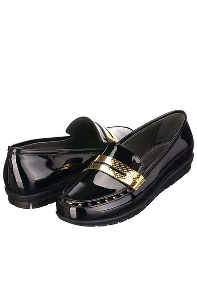 İriadam 41,42,43,44 Nr1522 Black Patent Leather Stylish Comfortable Comfortable Large Size Women's Shoes