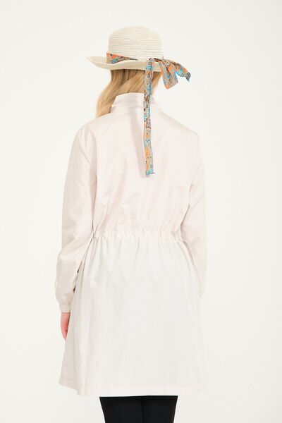 Lantana Design Σετ μαγιό Hijab Cream με φερμουάρ (TOP LEGGINGS) – Σετ 2 τεμαχίων