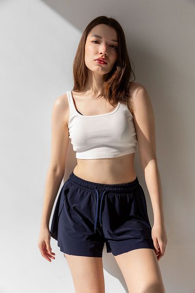 la & vetta Colanți cu tăietură lejeră, albastru marin închis Pantaloni scurți sport