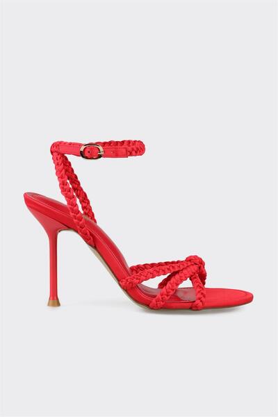 Elle Shoes Kırmızı Kadın Topuklu Sandalet