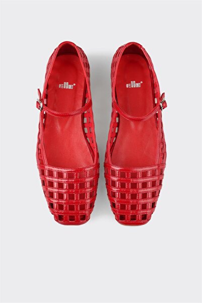Elle Shoes Kırmızı Deri Kadın Günlük Ayakkabı