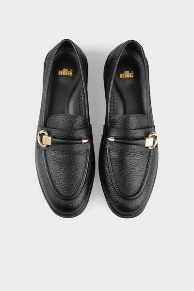 Elle Shoes Siyah Deri Kadın Günlük Ayakkabı