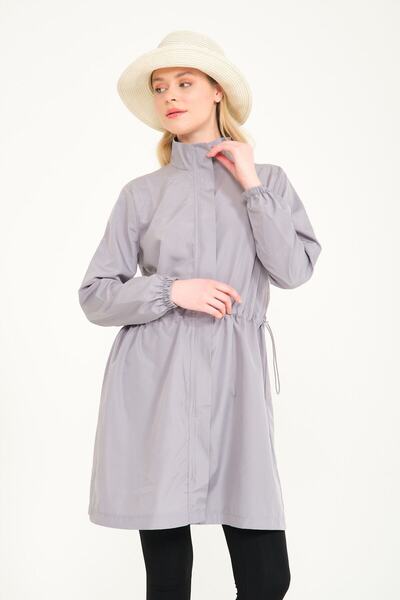 Lantana Design Σετ μαγιό Hijab με γκρι φερμουάρ (TOP LEGGINGS) – Σετ 2 τεμαχίων