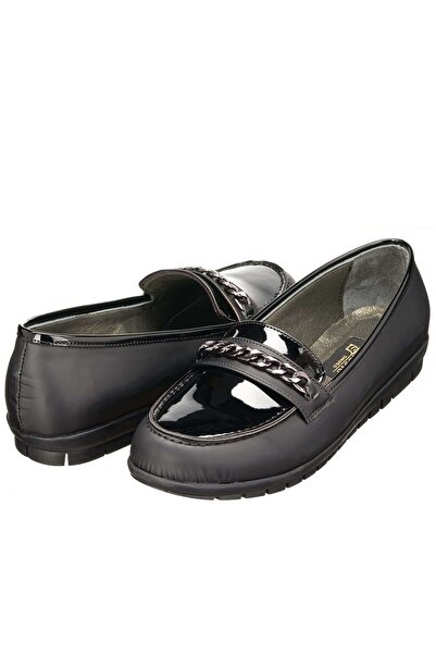 İriadam 41,42,43,44 Nr1872 Siyah Yağlı Deri Saraç Dikişli Rahat Dişli Taban Leofar Zincir Aksesuarlı Büyük N