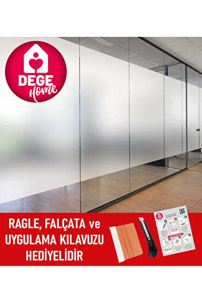 DEGE HOME Ragle Hediyeli Buzlu Cam Filmi - Cam Kumlama Folyosu 90 Cm X 10 Metre