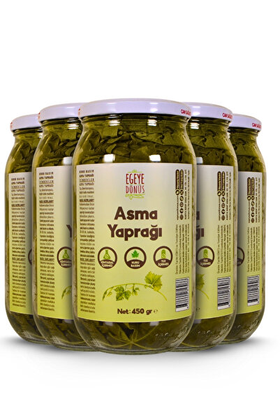EGEYE DÖNÜŞ Kuru Basım Asma Yaprağı 1'lik Cam Kavanoz Net: 450 Gr. Yaprak İçe...