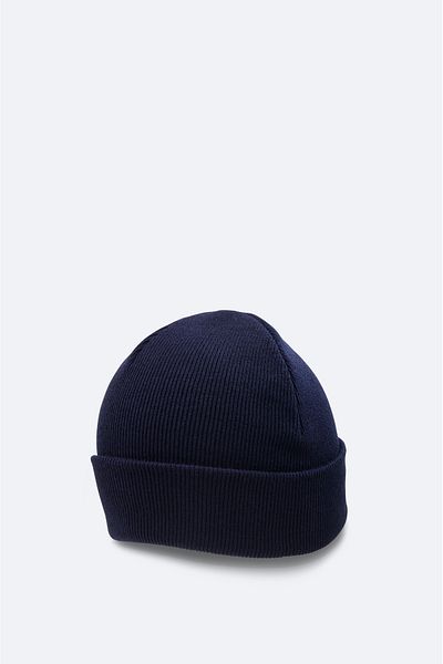 Avva Men's Navy Blue Embroidered Bordered Beret A32y9205